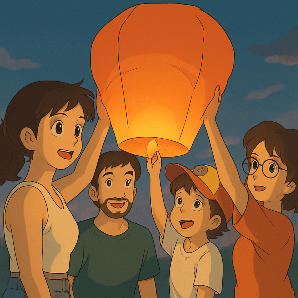 Fotografia de São João no Porto transformada para o estilo Ghibli